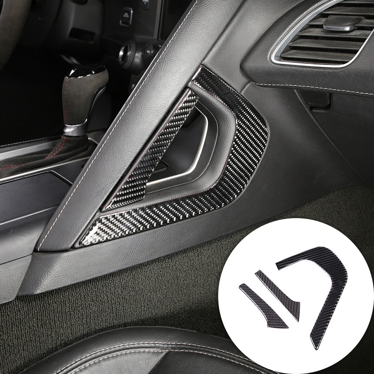 Carbon ABS Center Control GPS Navigation AC Cover Trim for Titan 2016-24- v