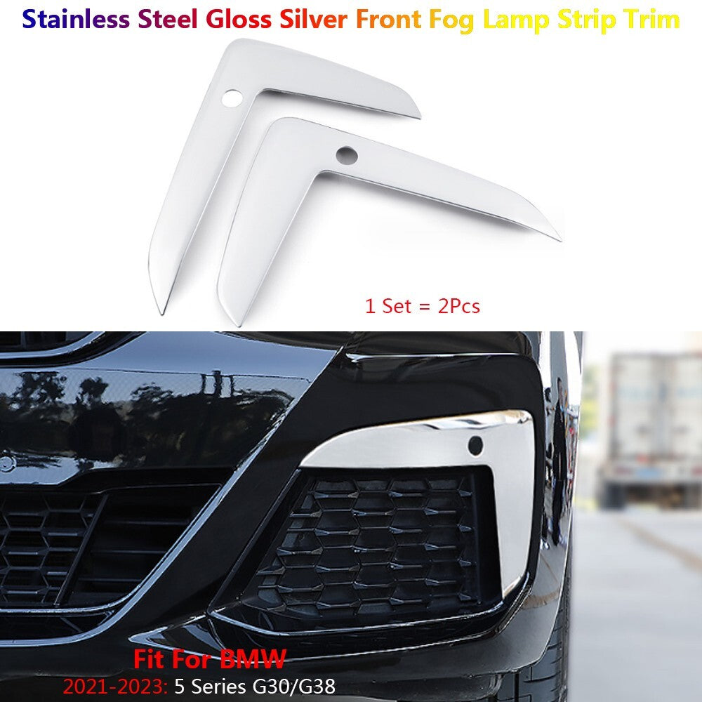 Stainless for BMW 5 Series G30 G31 Exterior Car Front Fog Light Lamp Cover Trims
