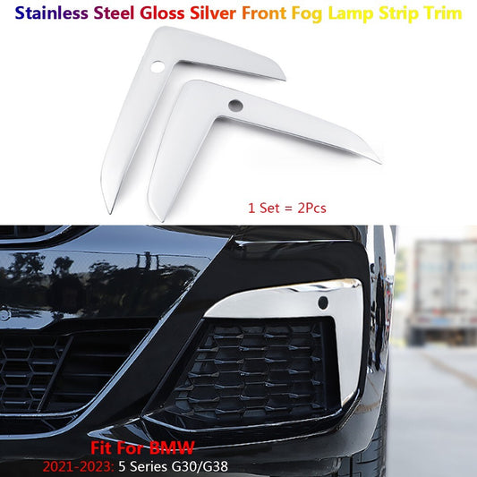 Stainless for BMW 5 Series G30 G31 Exterior Car Front Fog Light Lamp Cover Trims