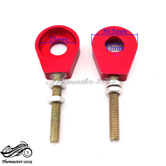 Red 12mm Axle Chain Adjuster Fit Chinese CRF50 XR50 KLX TTR Pit Dirt Cross Bike Q