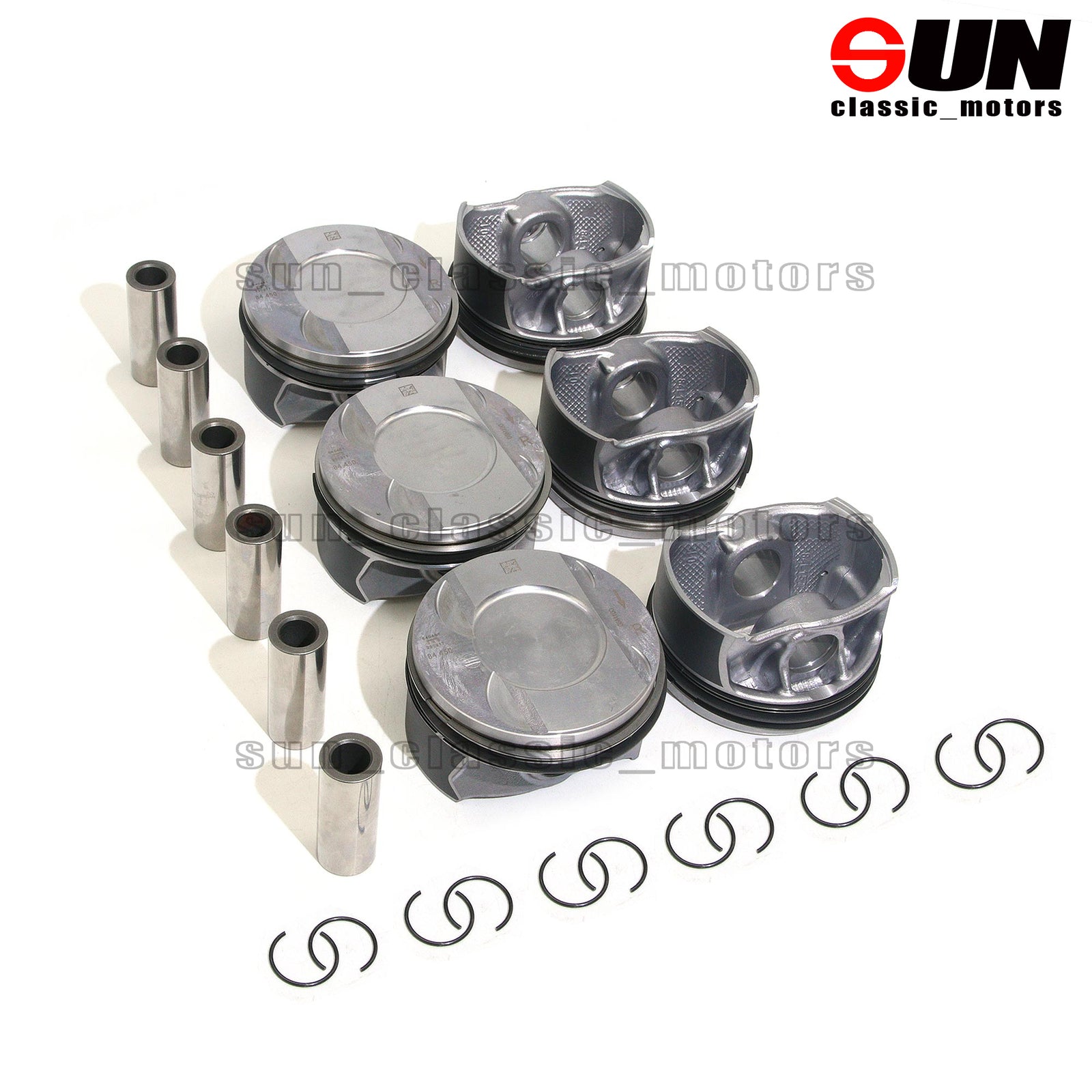 6-Piece STD Piston and Ring Set for , , and for Audi S4, B9, S5, A6, A7, Q7 3.0 TFSI EA839-