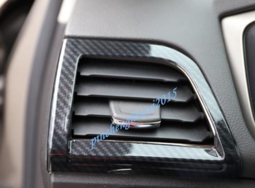 Black carbon fiber car interior trim cover for Ford Fusion Mondeo 13-16