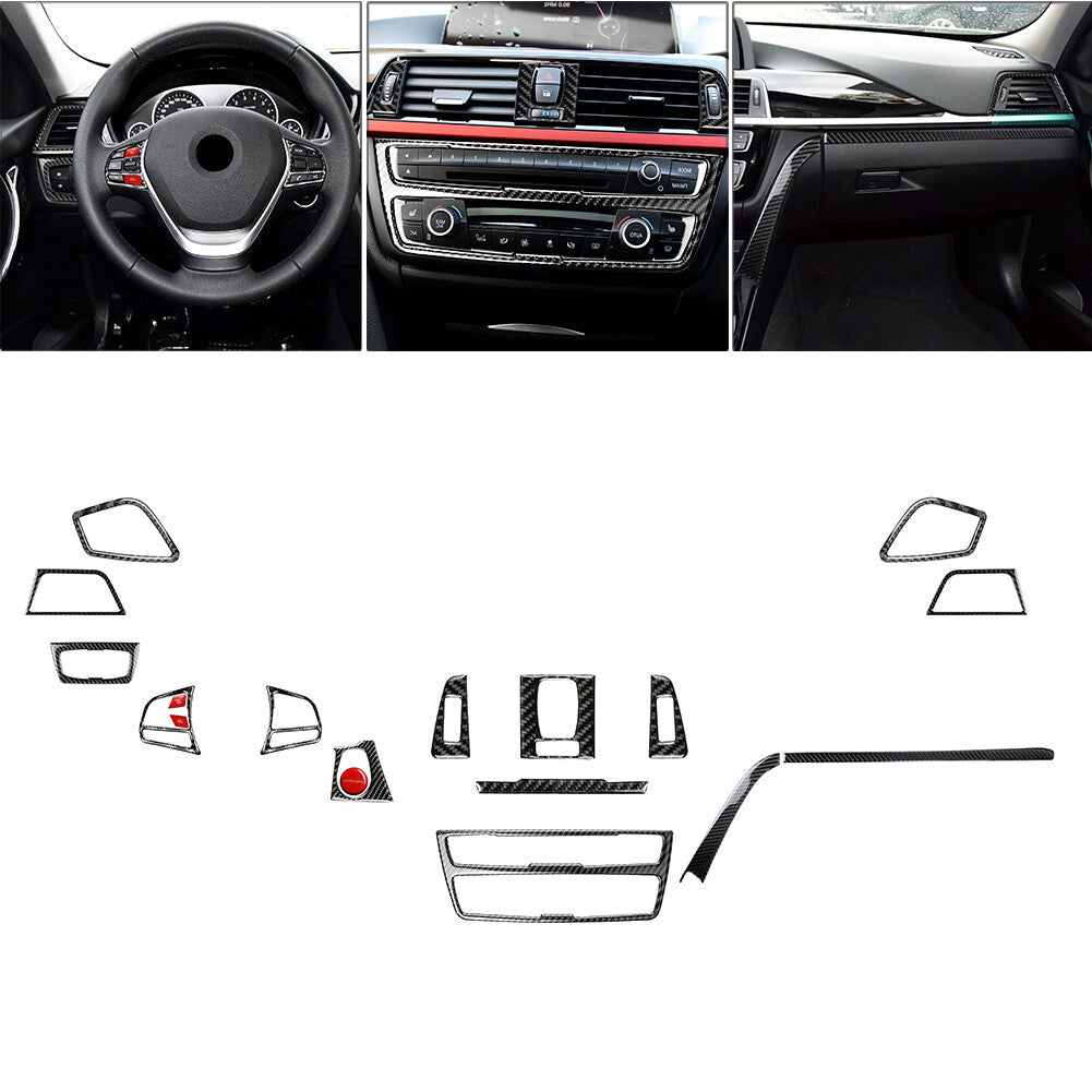 18 Pcs LHD Interior Trim Decoration Cover Trim for BMW 3 Series F30 GT F34 13-19