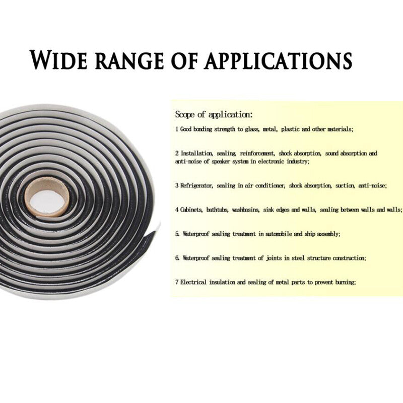 4m/13ft headlight sealant butyl rubber rope bulldozer tape suitable for automotive headlight retrofitting. n