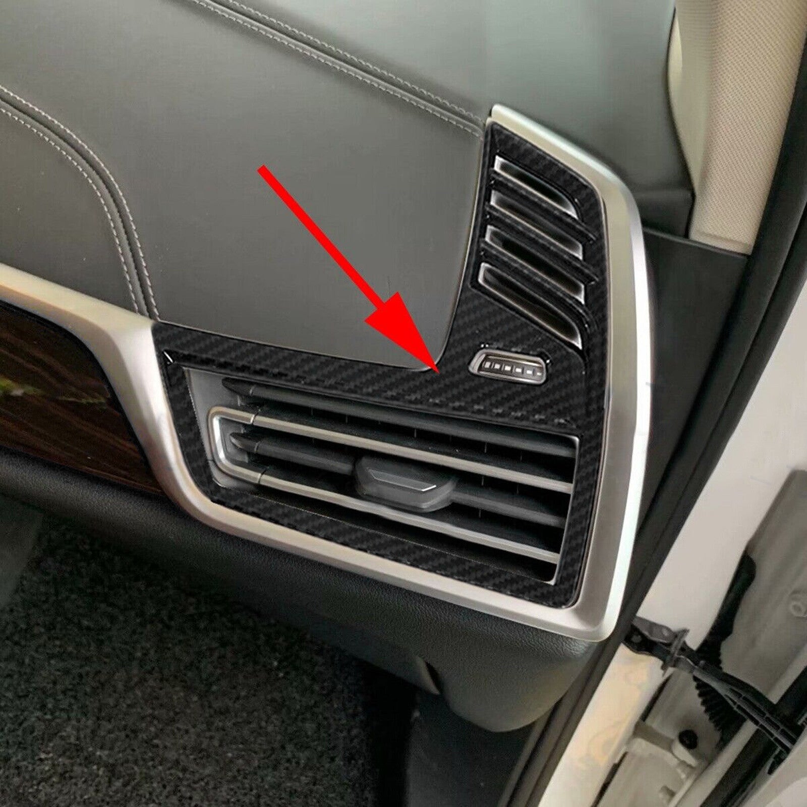 for BMW X5 G05 2019-2022 Pair Dashboard Air Vent Outlet Cover Trim Carbon Fiber