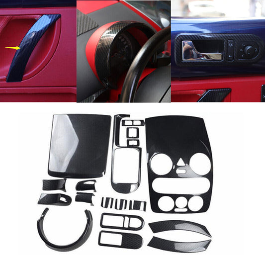 for Volkswagen Beetle 2003-2010 Carbon Style Interior Decoration Full Kit Covers