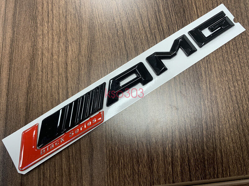 Glossy Black RED L AMG Letters Trunk Emblem Badge Sticker for AMG