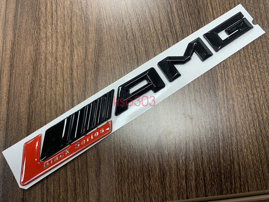 Glossy Black RED L AMG Letters Trunk Emblem Badge Sticker for AMG