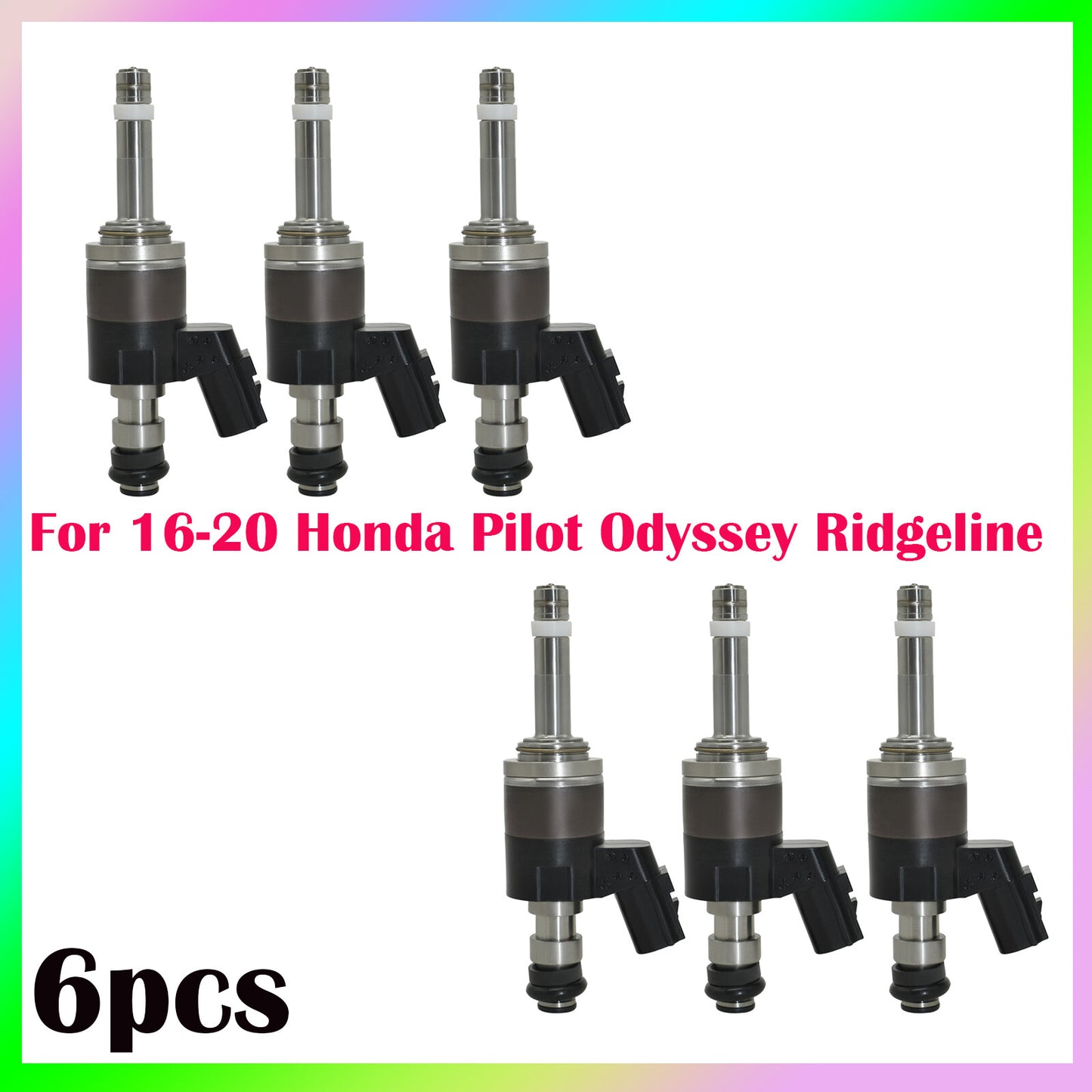 6pcs Fuel Injector 16010-RLV-315 For 16-20 for Honda Pilot Odyssey Ridgeline 3.5L V6
