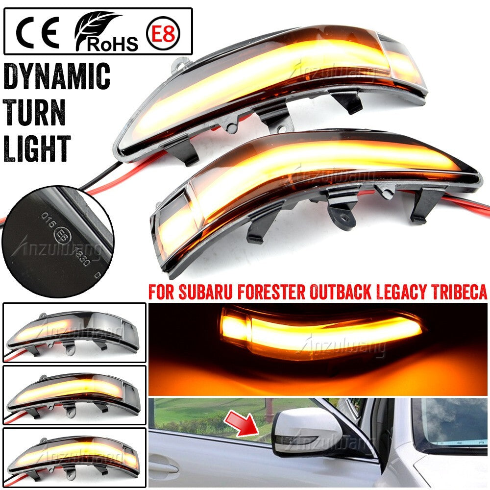 Dynamic Side Turn Signal Light for Subaru Outback Legacy Tribeca 2008-2014