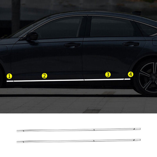 for Honda Accord 2023-24 Chrome Steel Side Door Body Guard Molding Strip Trim n