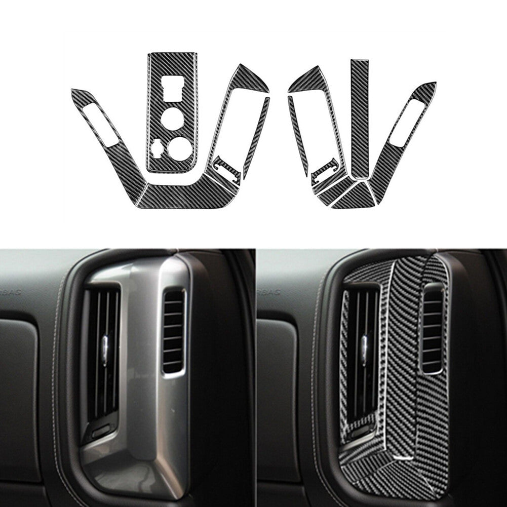 4Pcs Red Carbon Fiber Window Lift Panel Cover Trim For Sonic 2012-2016 v