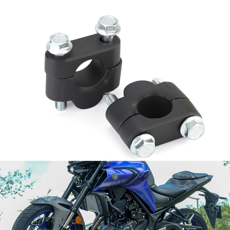2PCS 7/8 22mm Durable Aluminum Motorcycle HandleBar Risers Mount Clamps Adapter v