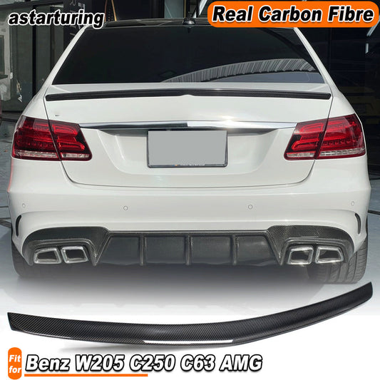for Benz W212 E250 E350 E550 E63 2010-15 REAL Carbon Rear Trunk Spoiler Wing