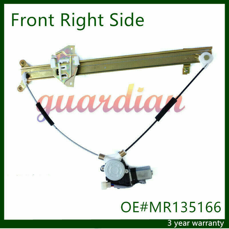 Front Right Passenger Power Window Regulator w/ Motor MR135166 For Montero