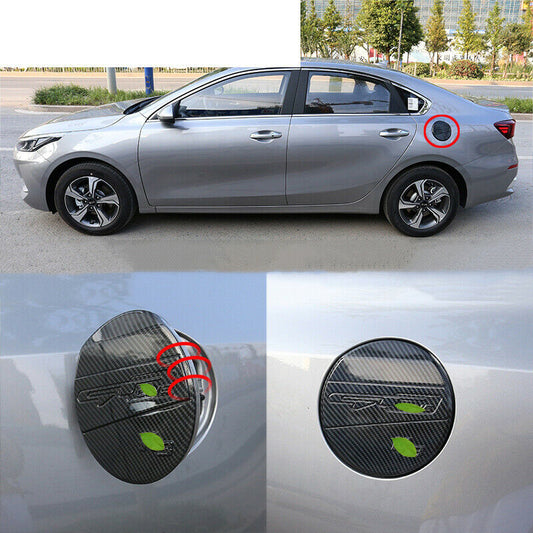 for Kia K3 Forte 2019-21 Carbon Fiber Car Fuel Tank Oil Gas Cap decor Cover Trim
