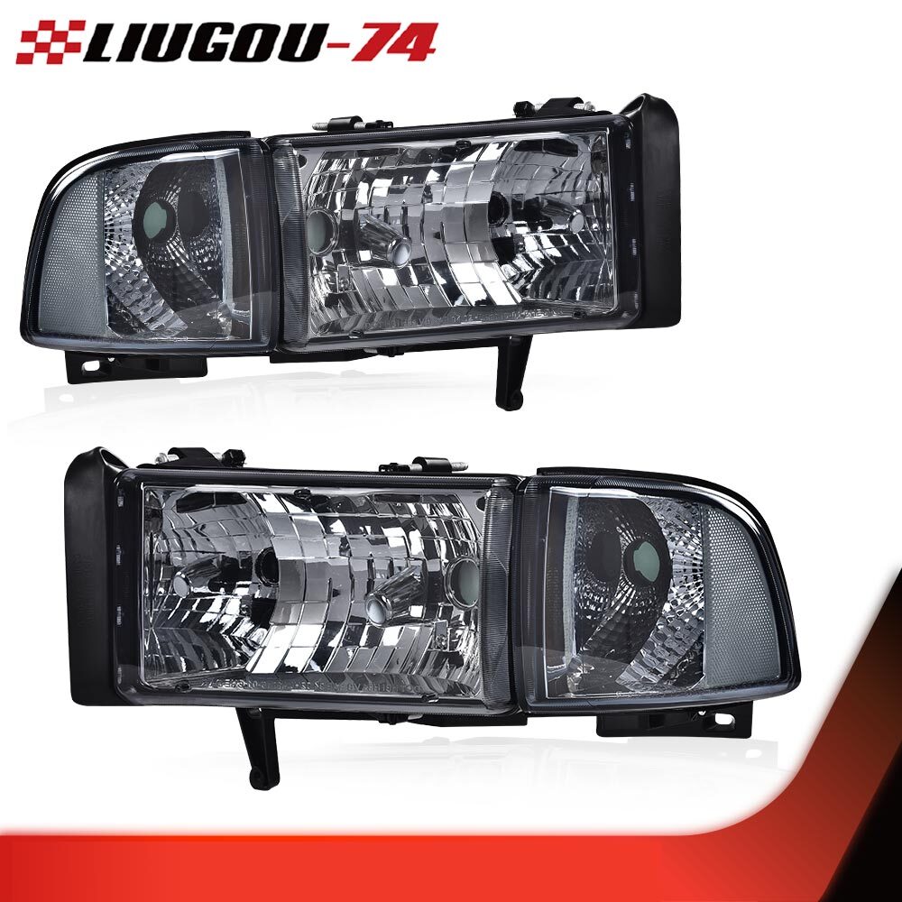 Suitable for 1994-02 for Dodge for RAM 1500 2500 3500 Clear Corner Headlight Chrome Alloy Cabinet