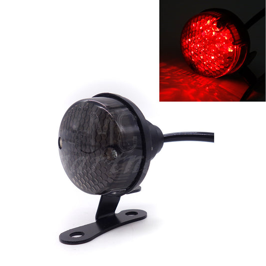 Smoke LED Vintage Tail Brake Rear Running Light For Cafe Bobber Cruiser Chopper Q