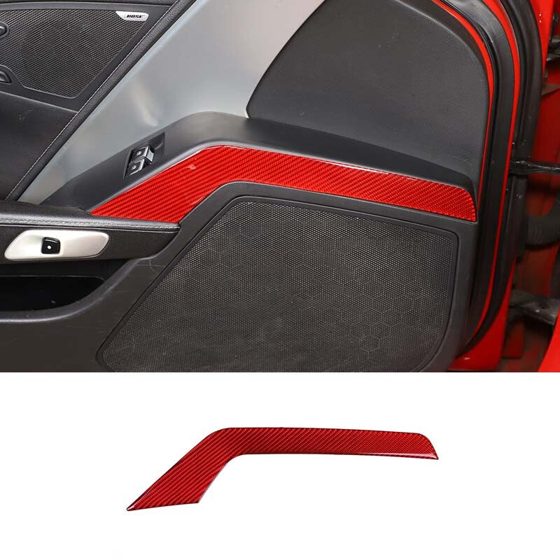 Red Carbon Fiber Ignition Switch Trim Panel Trim for Corvette C7 2014-2019- v
