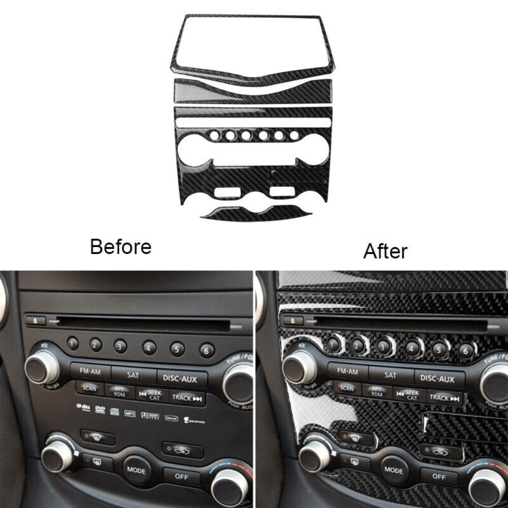 5Carbon Fiber Conditioner Control Panel Cover Trim For 370Z 09-2020 New n