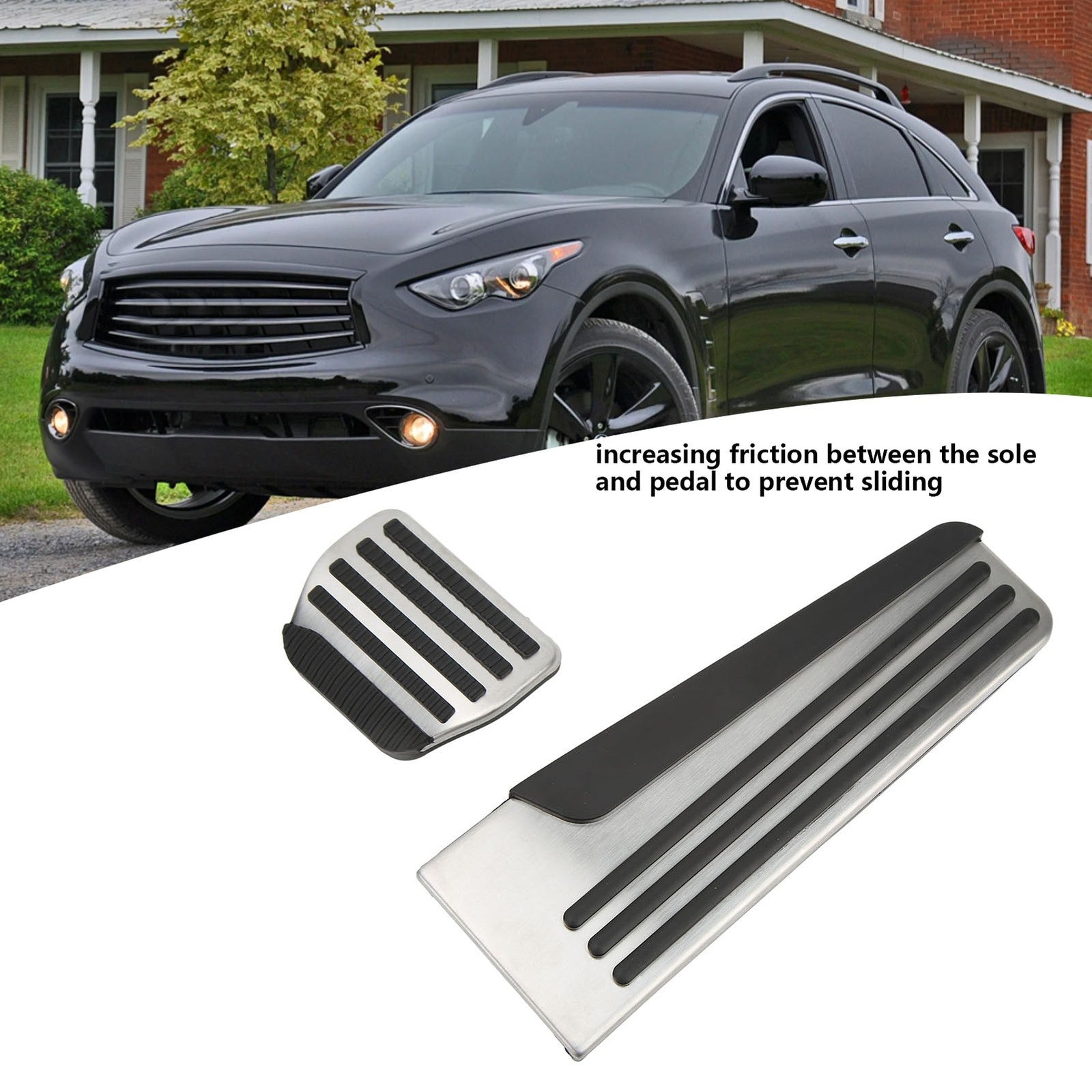 Gas Pedal 2pcs Rubber + Metal Car Pedal Accelerator Pedal Gas Brake Pedal For Q