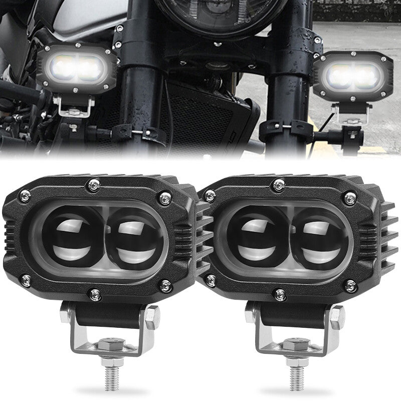 2X 4inch LED Work Light Bar Spot Pods Driving Fog Offroad Amber/White Dual Color