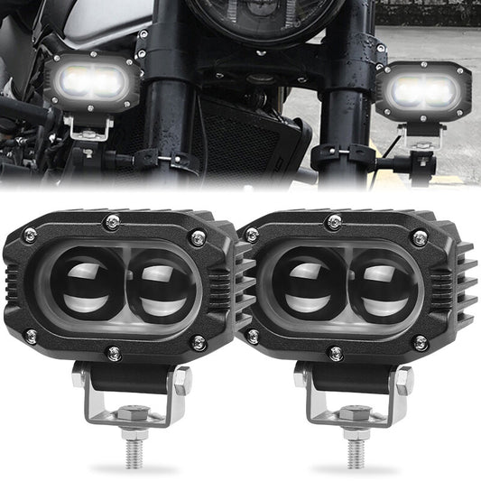 2X 4inch LED Work Light Bar Spot Pods Driving Fog Offroad Amber/White Dual Color