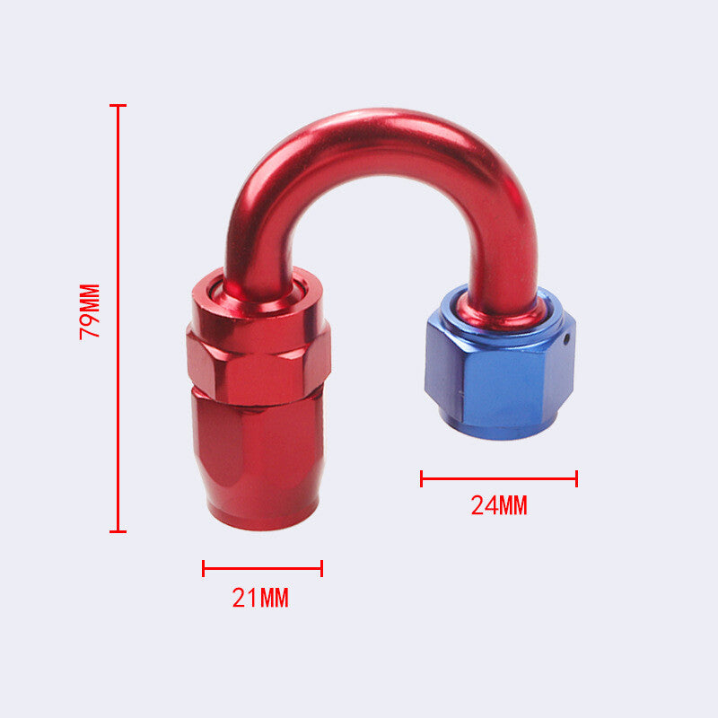 1Pc 180¡ã 180Degree Swivel Hose Line End Fitting Adapter AN8 8AN Fuel Oil Red