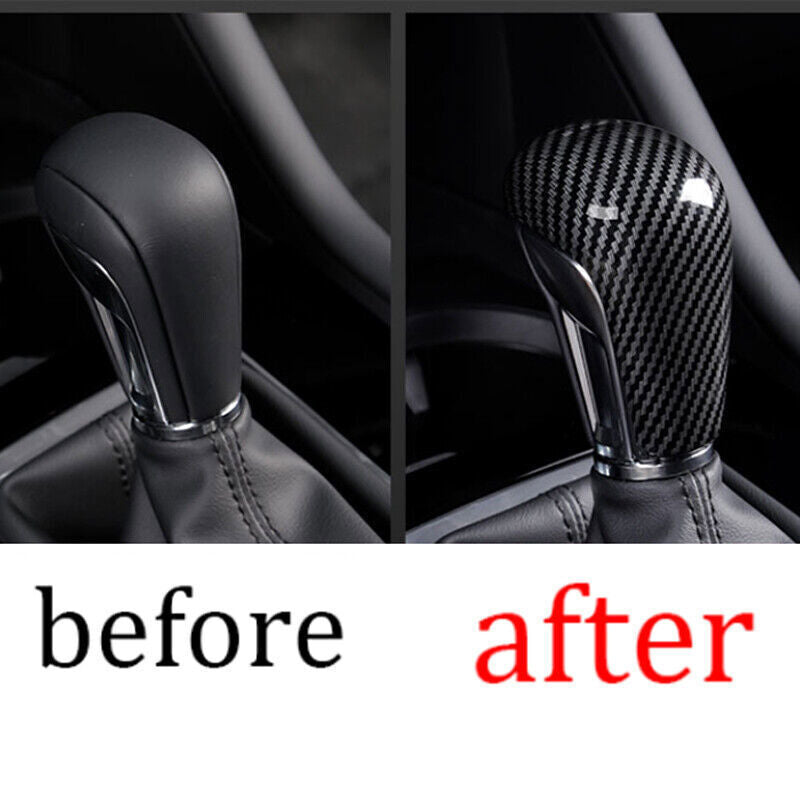 for Mazda CX-30 2020-24 ABS Carbon Fiber Central Console Gear Shift Knob Trim 1X