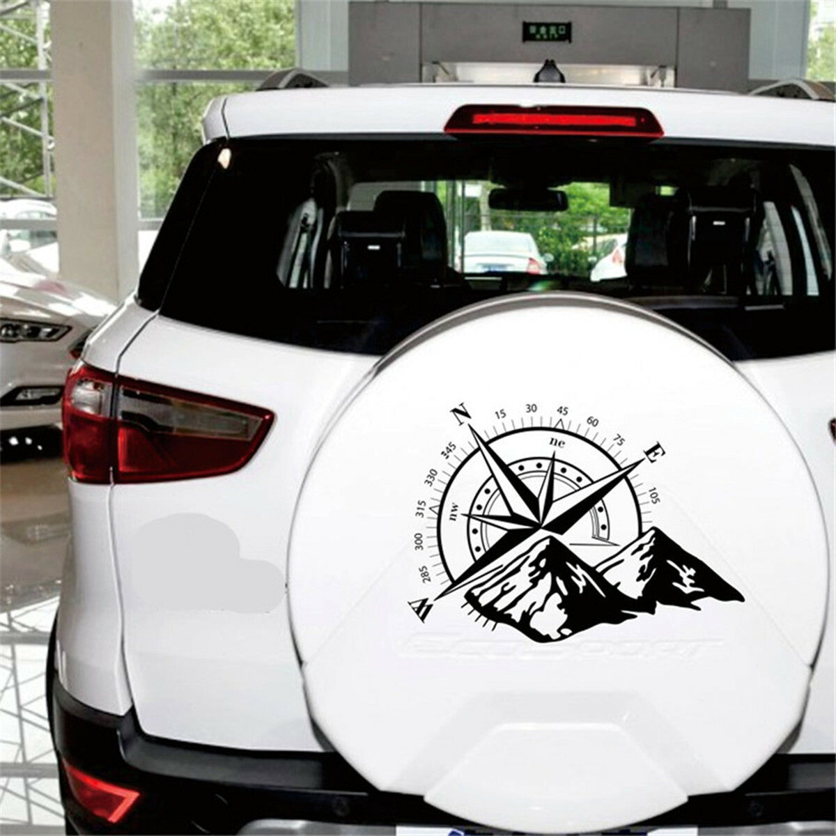 Car Body Door Bonnet Hood Sticker Compass Mountain Graphics Vinyl Decal 48x34cm