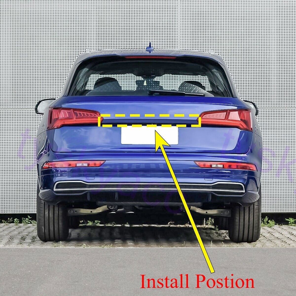 for Audi Q5 SQ5 2018-2022 Carbon Fiber ABS Rear Door Trunk Lid Stripe Cover Trim