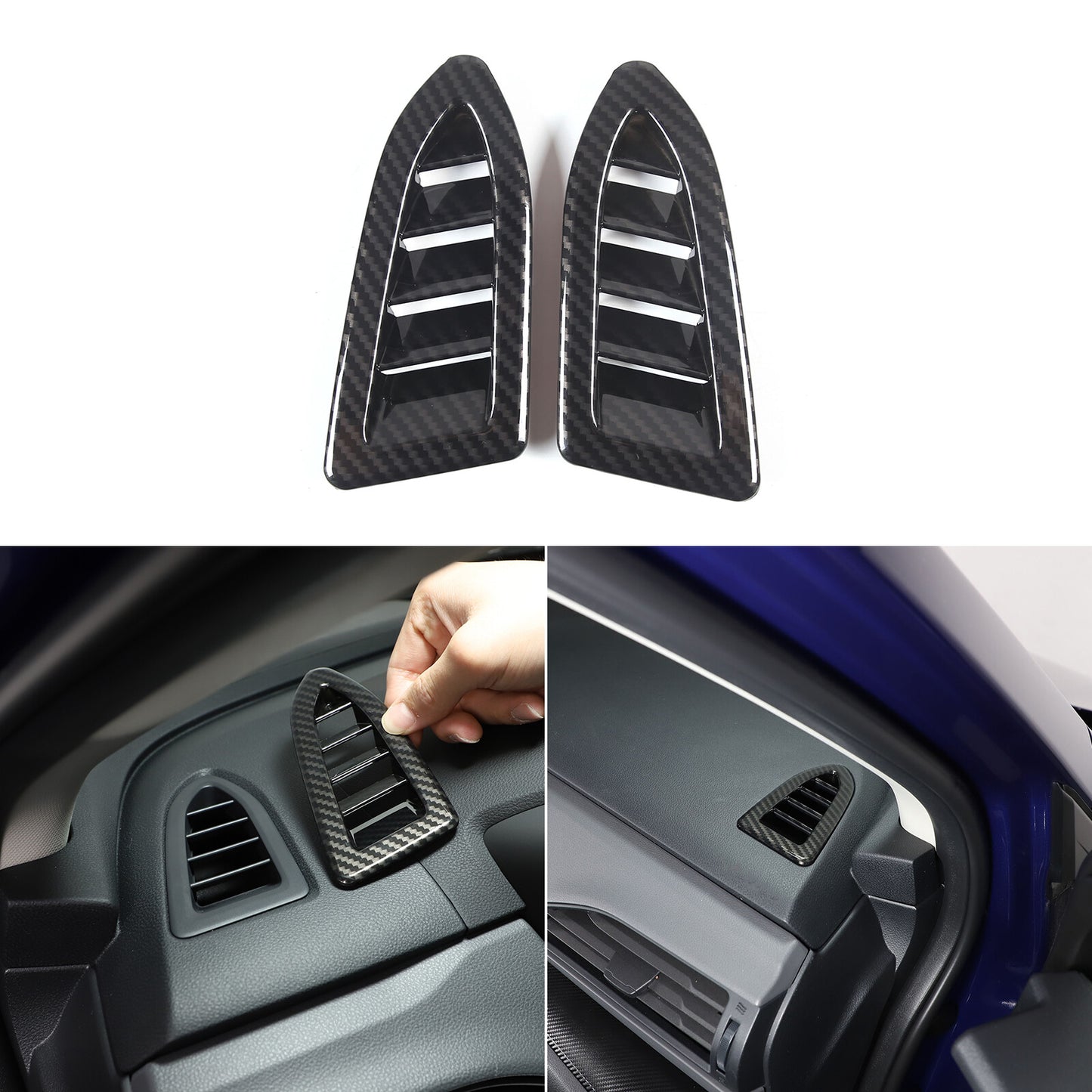 ABS carbon fiber dashboard vent cover trim for Toyota Supra A90 19-22