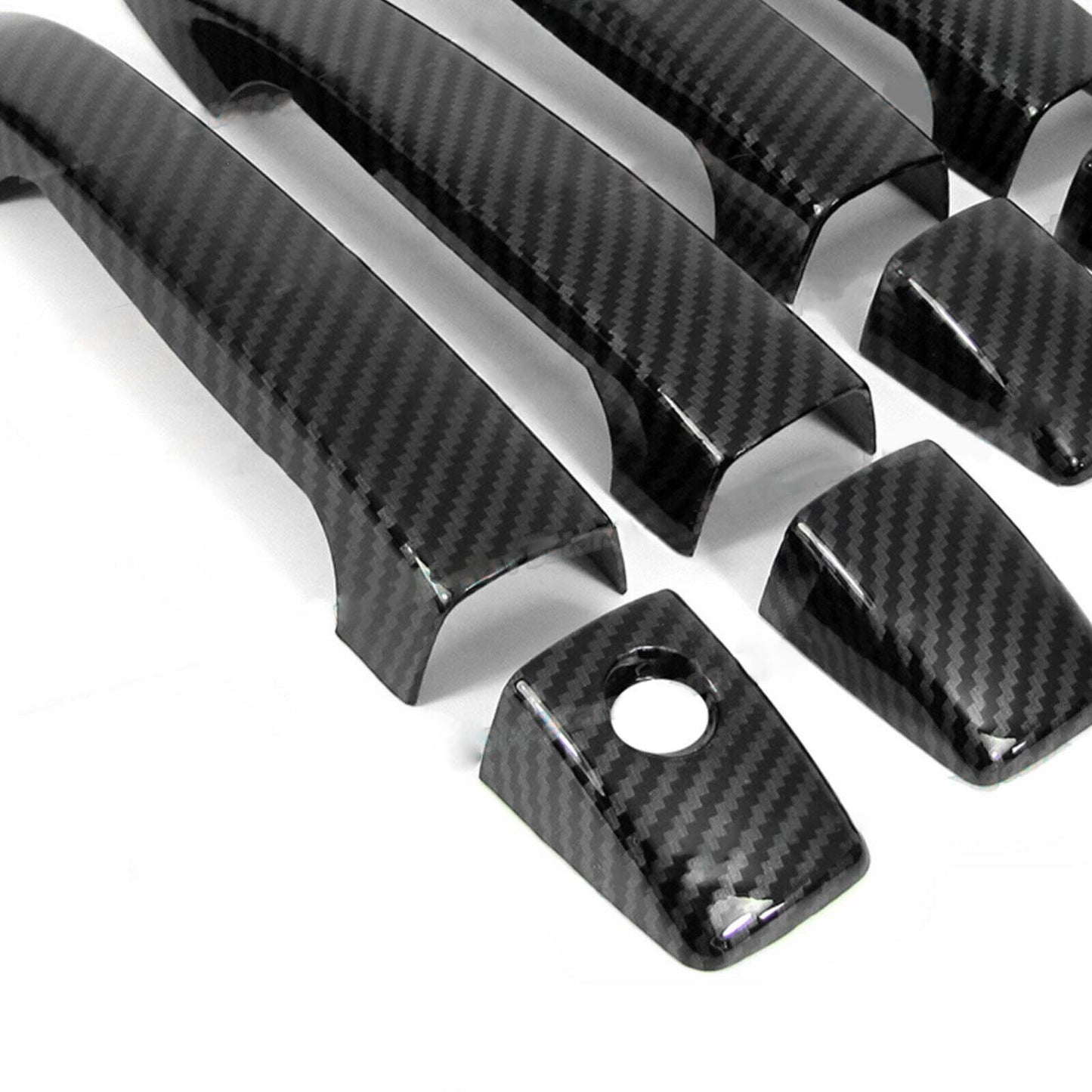 For 09-13 for Subaru Forester Glossy Black Carbon Fiber Side Door Handle Covers Trim