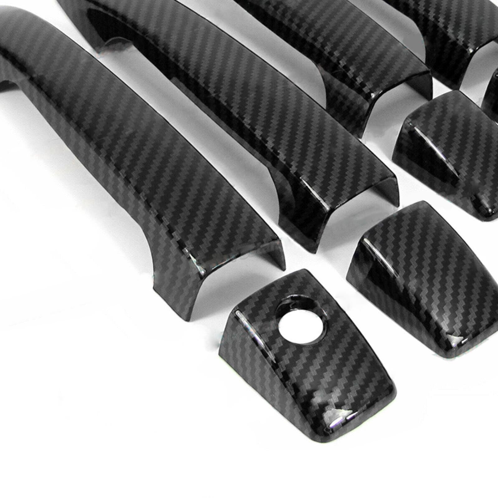 For 09-13 for Subaru Forester Glossy Black Carbon Fiber Side Door Handle Covers Trim