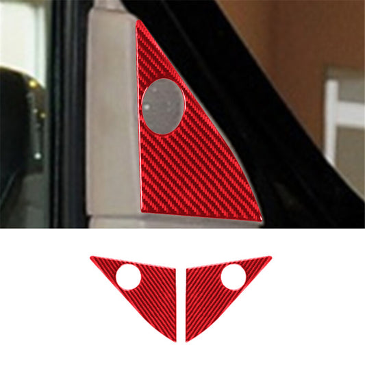 2x for Lincoln for Navigator 2007-14 Carbon Fiber Interior Tweeter Cover Trim Red