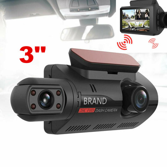 HD 1080P 3in Dual Lens HD Car DVR Rearview Video Dash Cam Recorder Camera