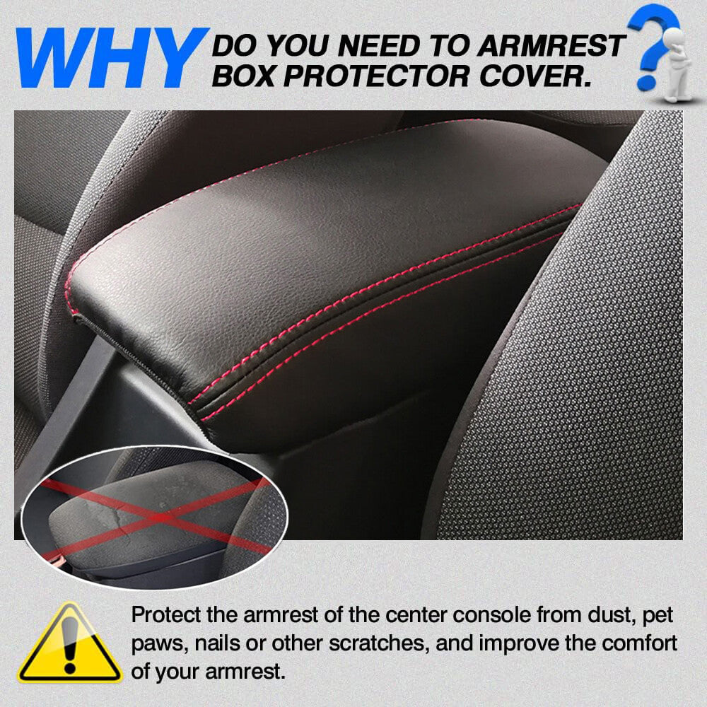 Red stitched leather available for 2020-2024 for Corolla center console armrest cover. n