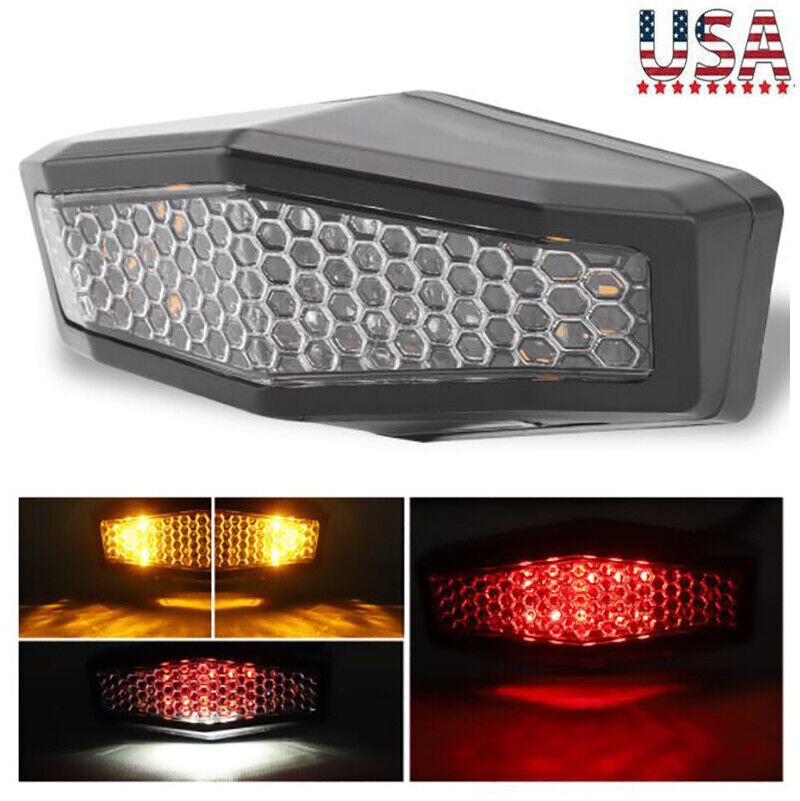 Universal Motorcycle LED Tail Light Rear Brake Taillight Stop Light Running Lamp