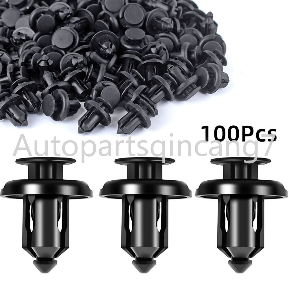 100 Pcs Bumper Clips 10mm Hood Fender Push Rivets Retainer Fasteners for Honda