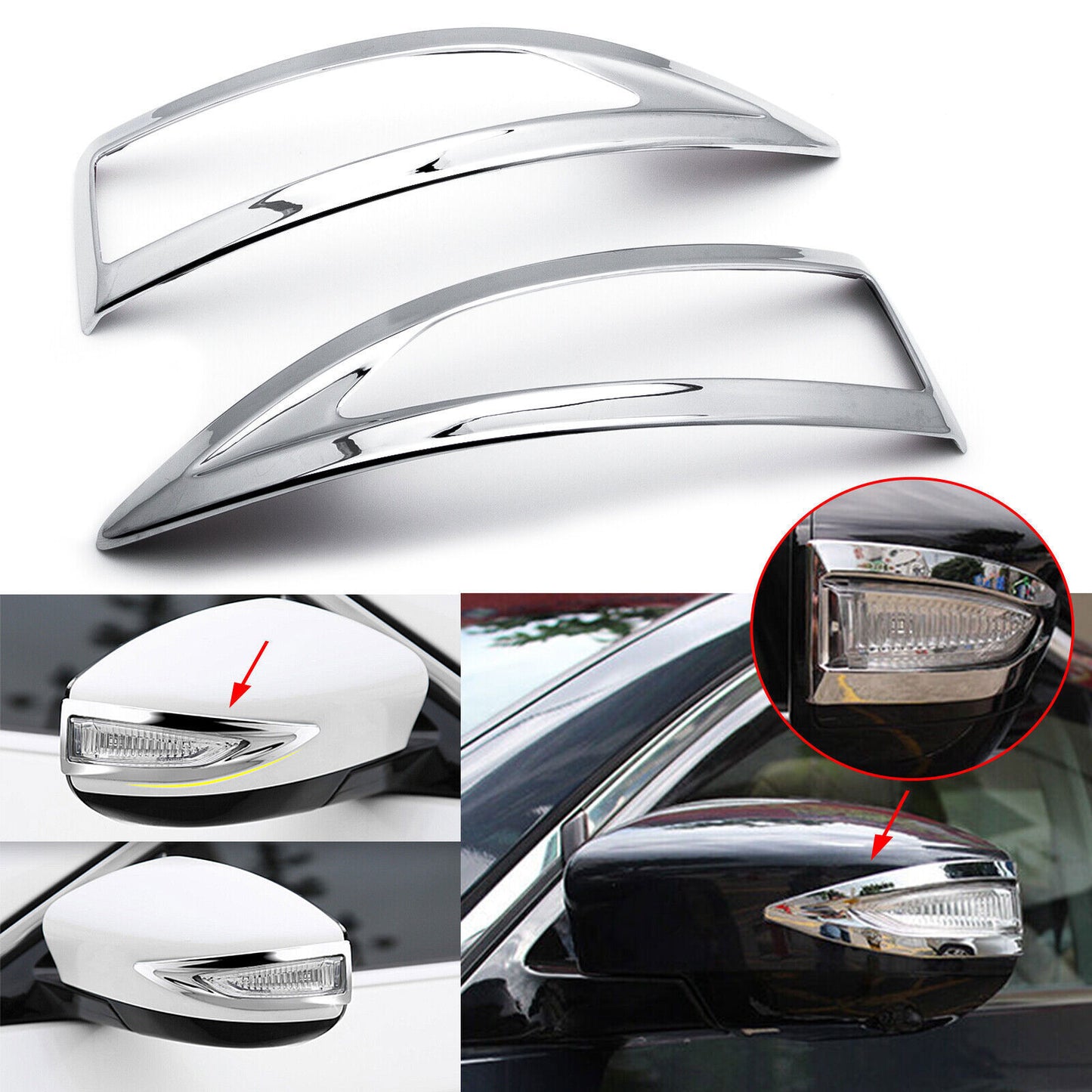 For Altima 20142018 Chrome Rearview Side Mirror Cover Stripe Trim n