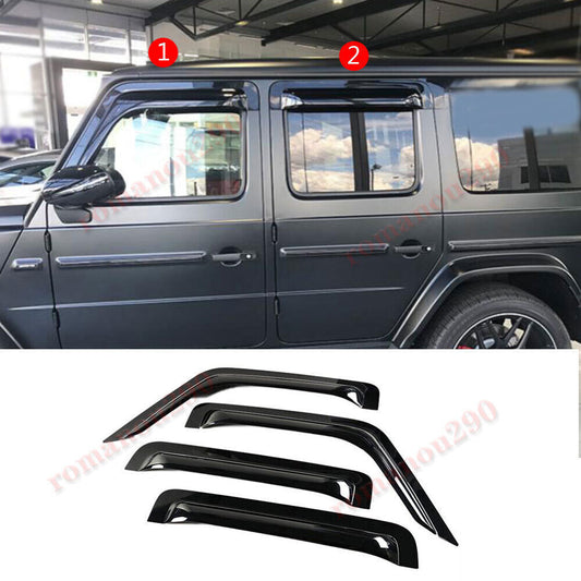 for Benz G-Class 2019-24 Black Window Visor Vent Sun Shade Rain Guard Door Visor