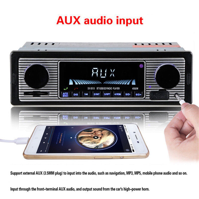 12V 4-Channel 1Din Bluetooth Audio USB/SD/FM/WMA/MP3/WAV Radio Stereo Player v