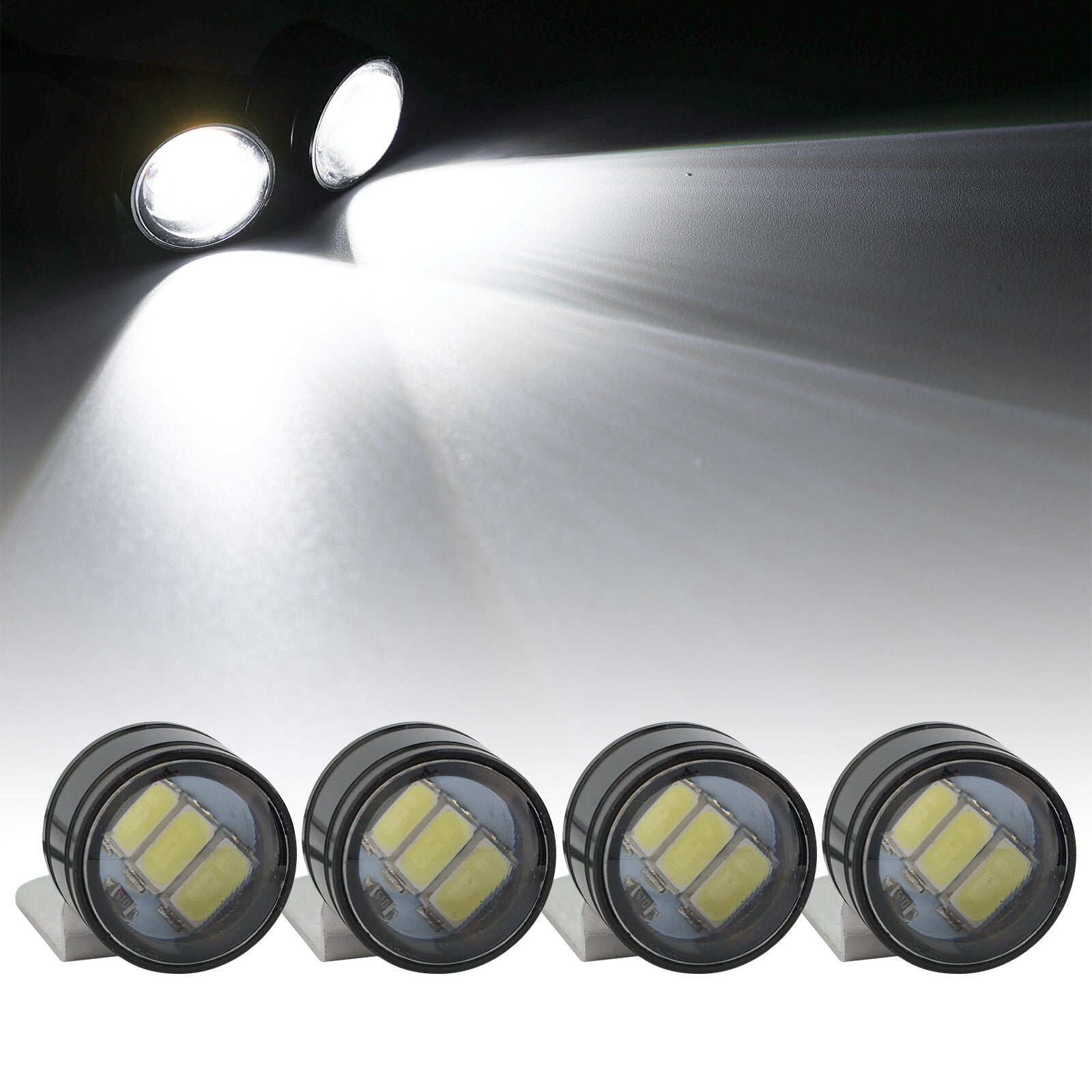 4 x LED motorcycle headlights auxiliary headlights fog lights daytime running light Q