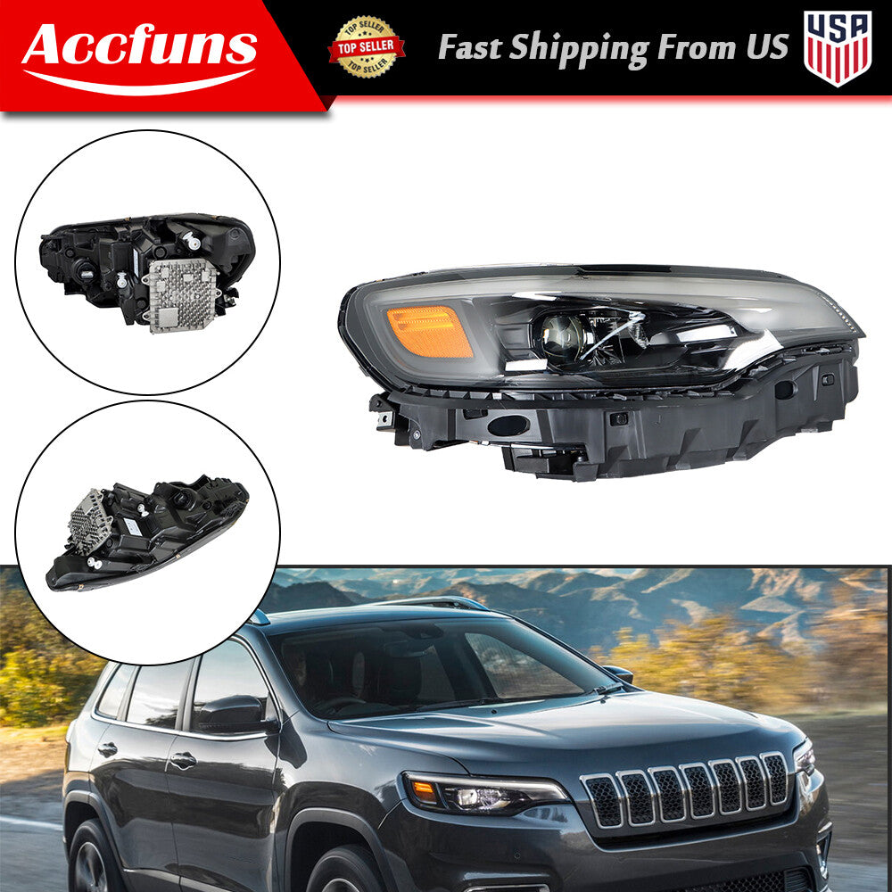 68275945AH LED headlights, passenger side, suitable for 2019-2022 for Jeep Cherokee. n