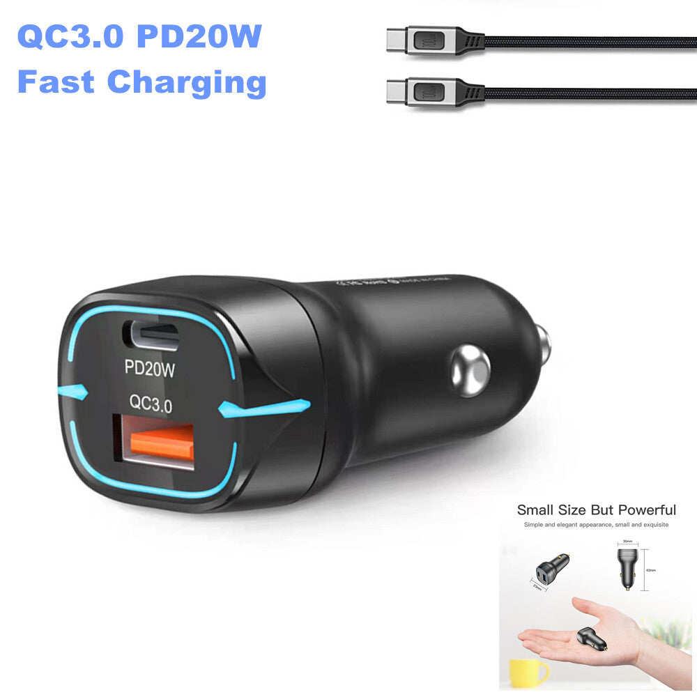QC3.0 PD Fast Charging Car Phone Charger Adapter Cigarette Lighter USB Charger n