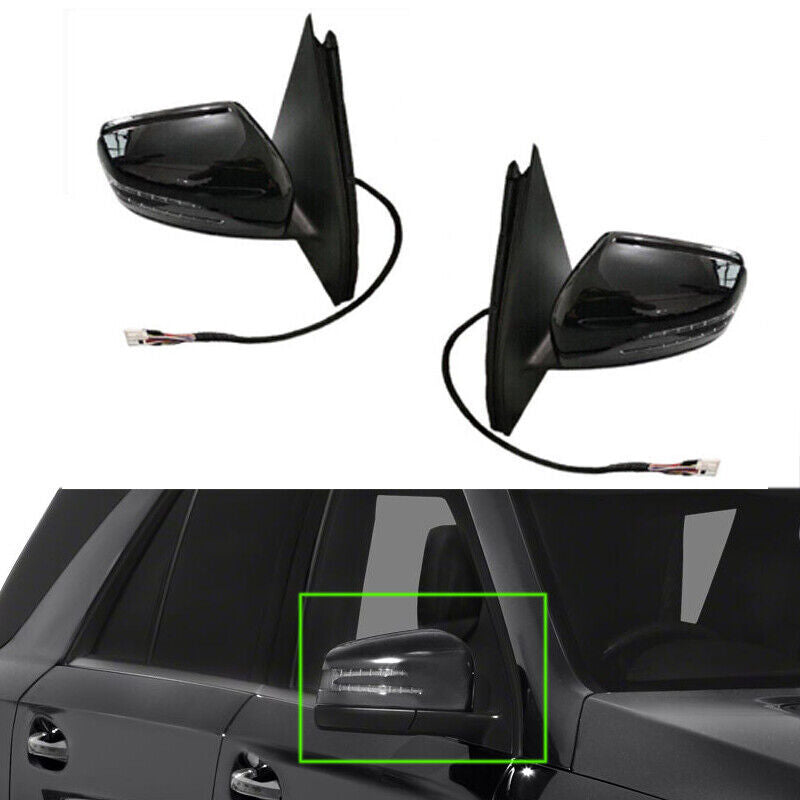 for Mercedes Benz W166 ML166 ML300 12-15 Pair Black Rear View Mirror Assembly