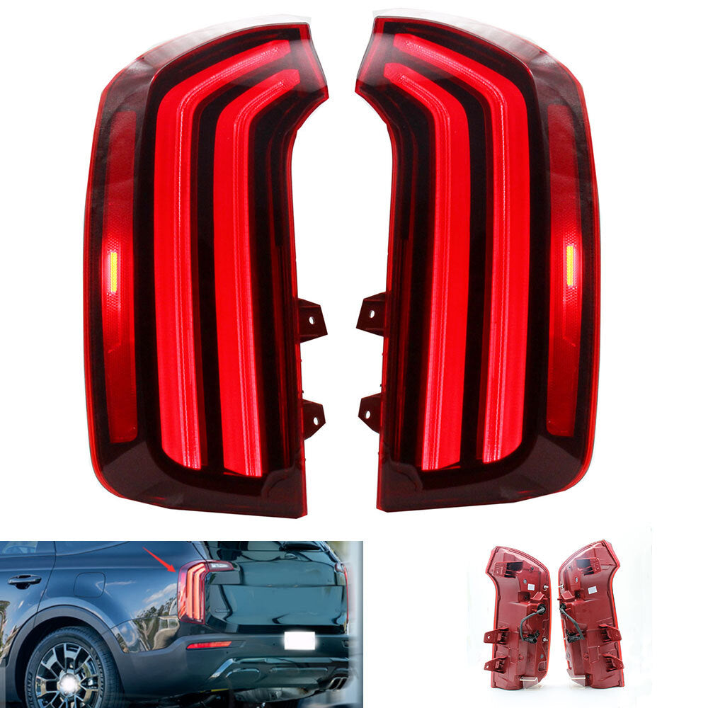 Pair LED Tail Lights Outer Rear Lamp Assembly for Kia Telluride 2020 -2024
