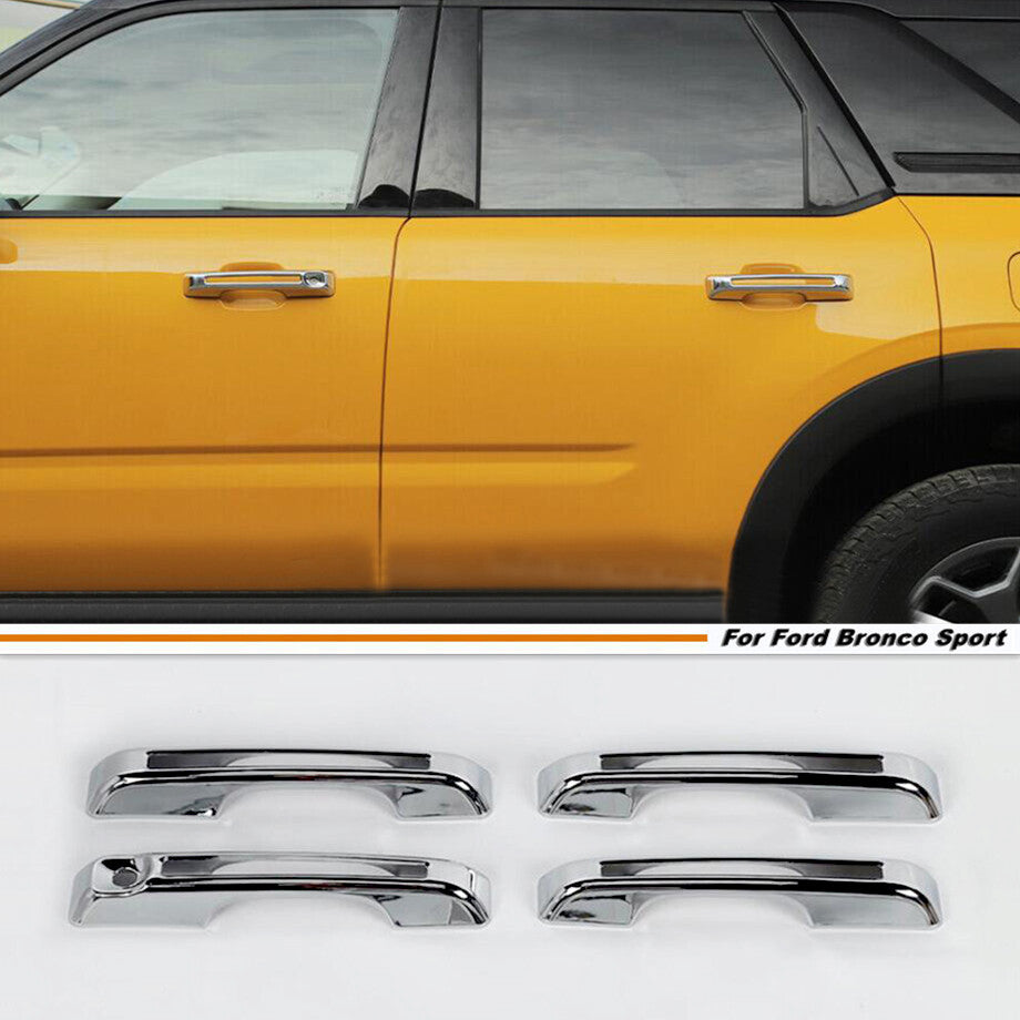 For 2021-2024 Bronco Sport ABS Chrome Exterior Side Door Handles Cover Trim v