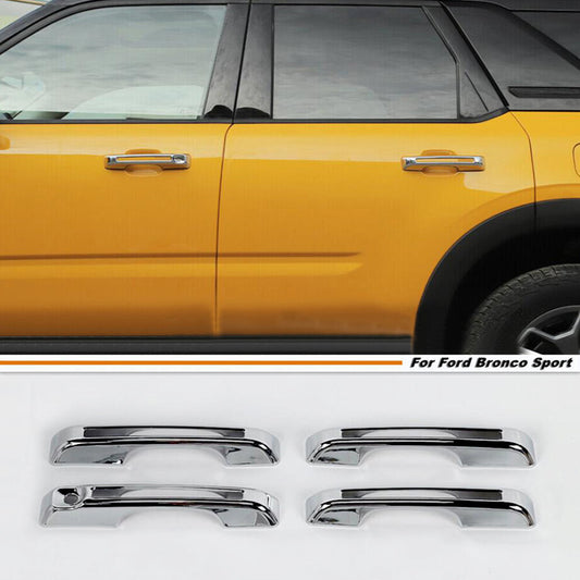 For 2021-2024 Bronco Sport ABS Chrome Exterior Side Door Handles Cover Trim v