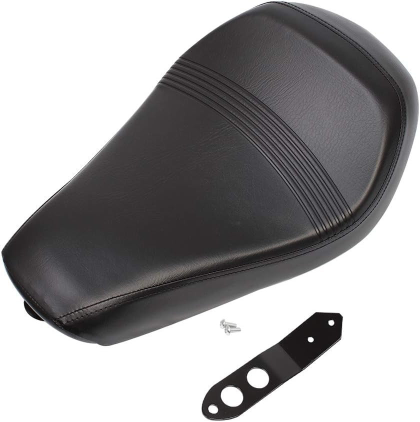 Motorcycle Black Driver Leather Pillow Solo for Seat Cushion for Harley Sportster